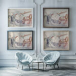 Hest og vogn i gate Ca 1920 Edvard Munch framed posters mockup