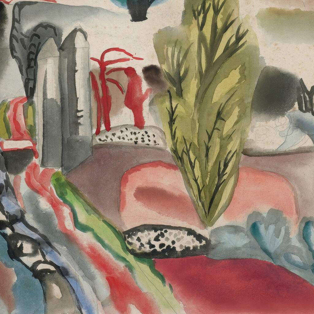 Hill with cypresses 1930 31 Frances Hodgkins 8 mockup