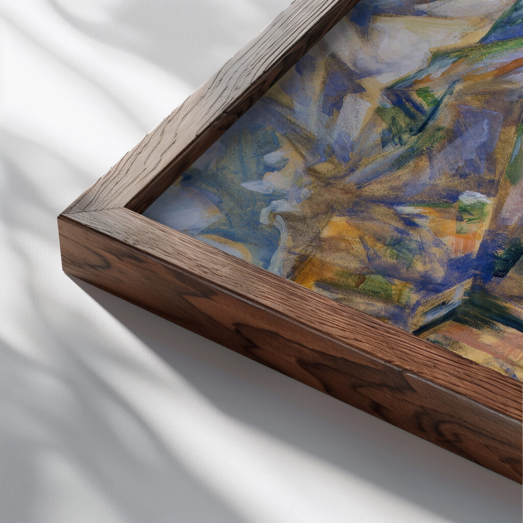 Hillside 1919 Preston Dickinson close up dark wood mockup