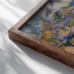 Hillside 1919 Preston Dickinson close up dark wood mockup