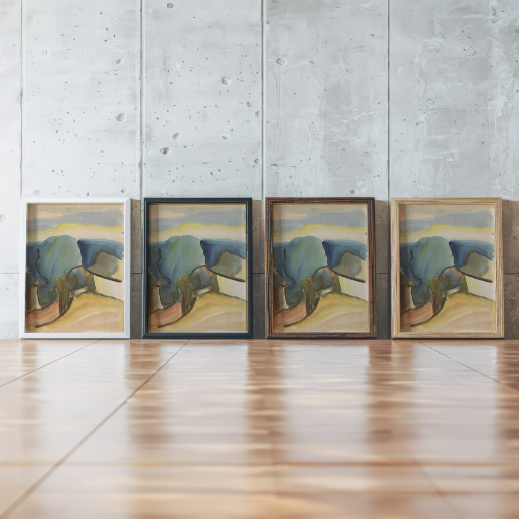 Hillside 1929 Zolo Palugyay framed posters mockup