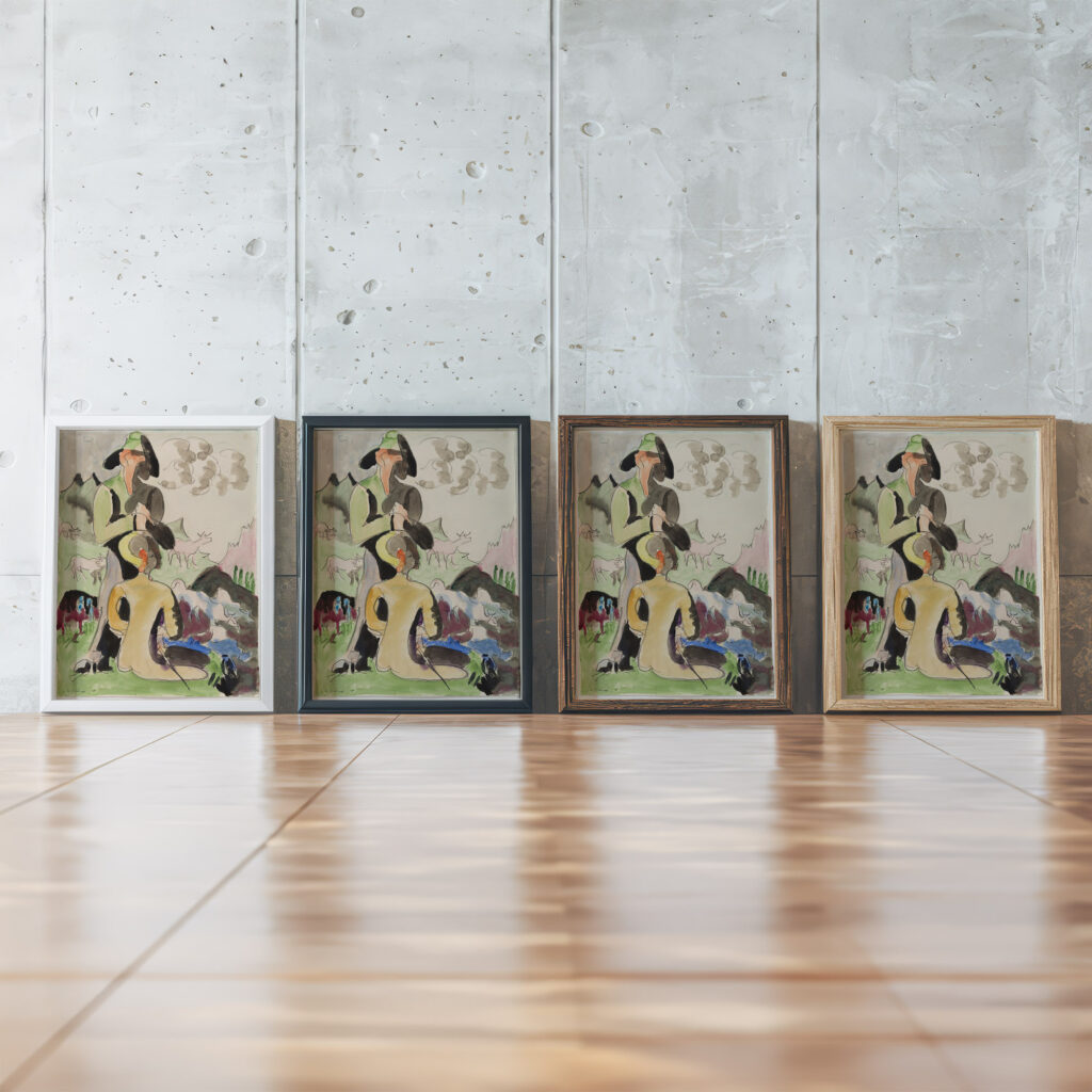 Hirtenknaben ca. 1937 Ernst Ludwig Kirchner framed posters mockup