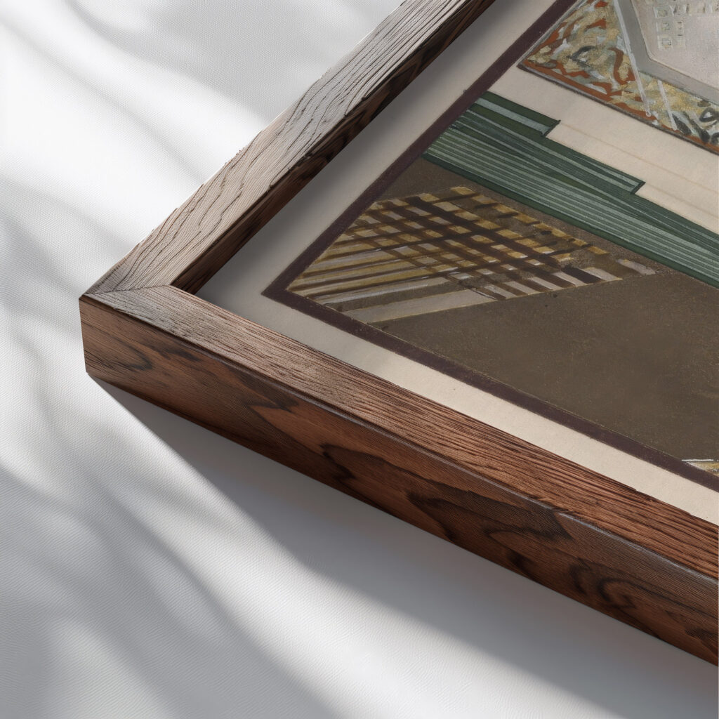 Histoire charmante de ladolescente sucre damour Pl.7 1927 Francois Louis Schmied close up dark wood mockup