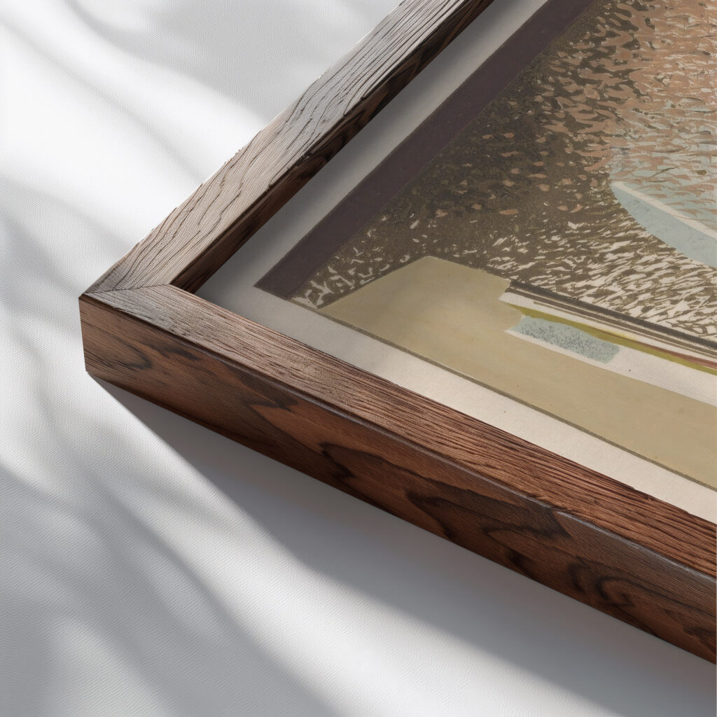 Histoire charmante de ladolescente sucre damour Pl.8 1927 Francois Louis Schmied close up dark wood mockup