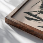 Hlava muza 1921 Gejza Schiller close up dark wood mockup