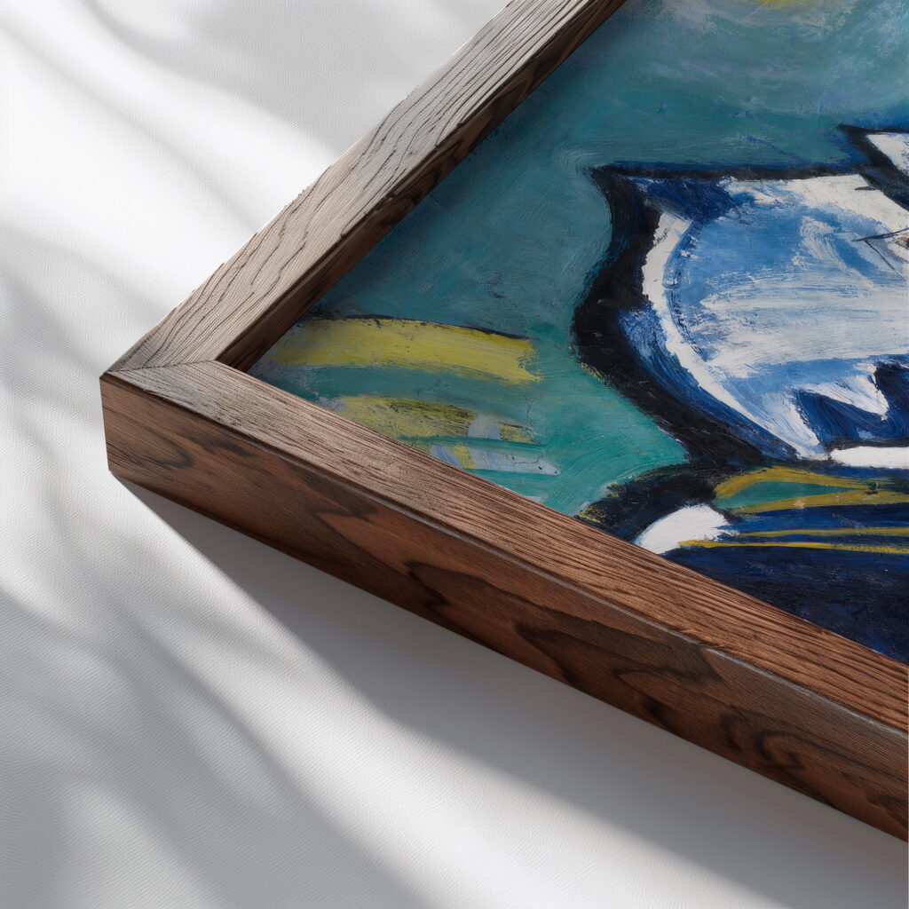 Hochgebirgslandschaft mit Scheerhorn 1920 August Babberger close up dark wood mockup