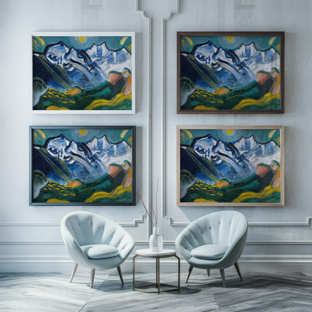 Hochgebirgslandschaft mit Scheerhorn 1920 August Babberger framed posters mockup