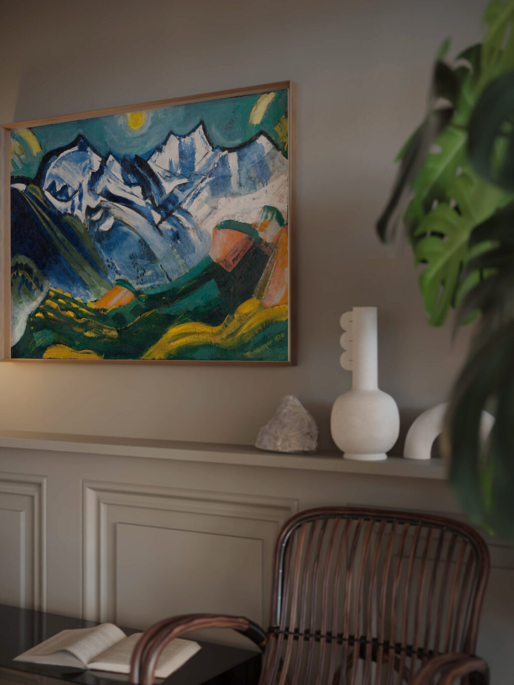 Hochgebirgslandschaft mit Scheerhorn 1920 August Babberger video mockup