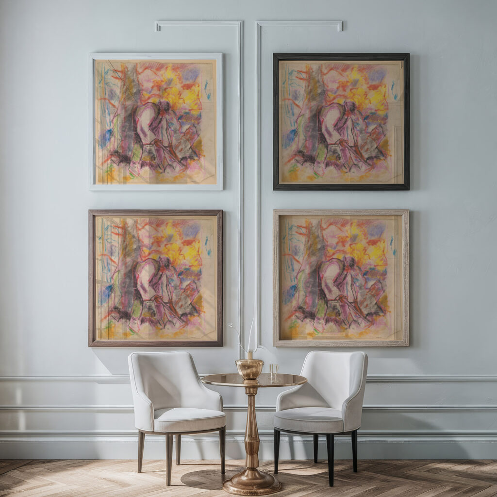 Hoeing 1925–1933 Zolo Palugyay framed posters mockup