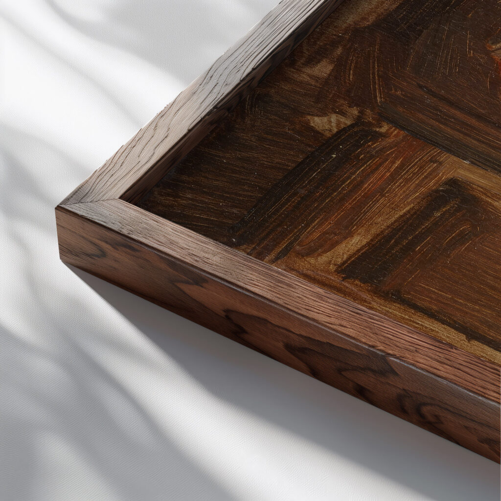 Hollandisches Wirtshaus 1890 1895 Wilhelm Busch close up dark wood mockup