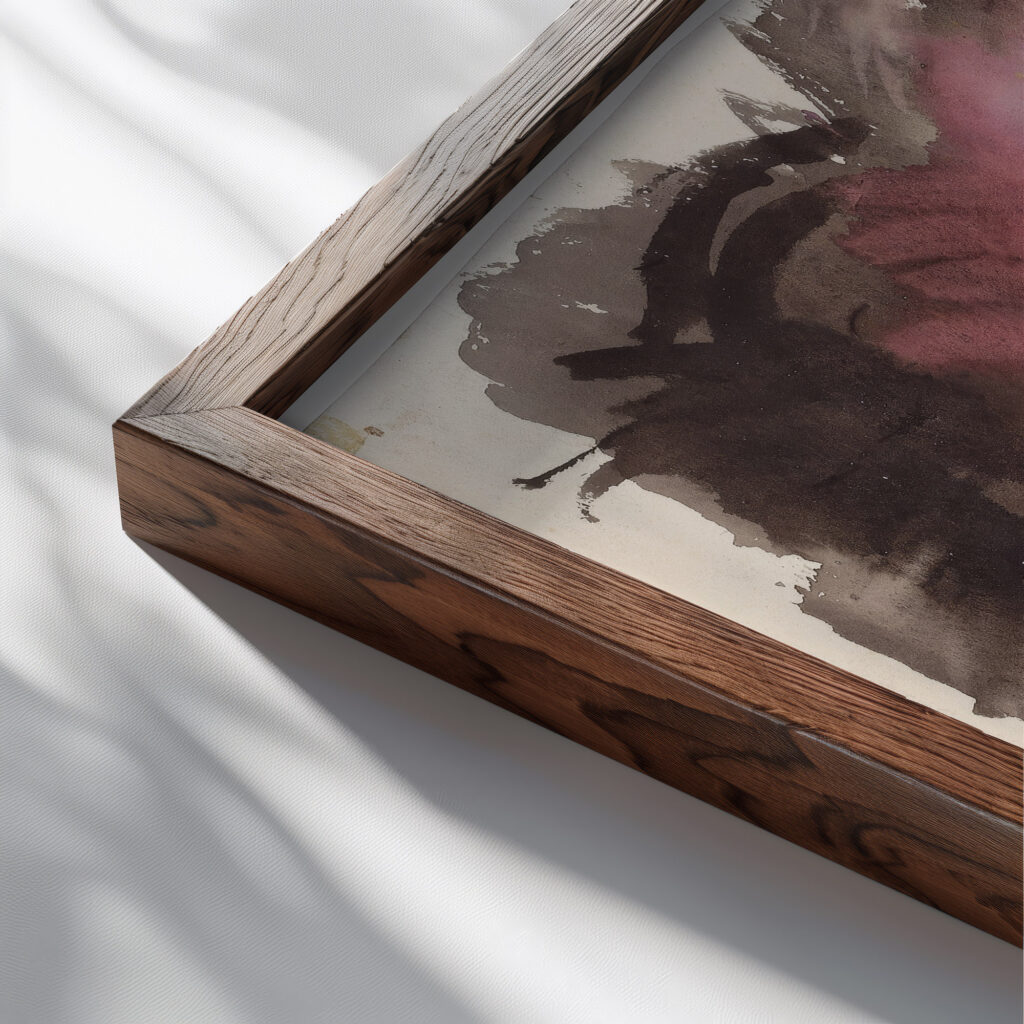 Holzfaller 1913 Wilhelm Morgner close up dark wood mockup