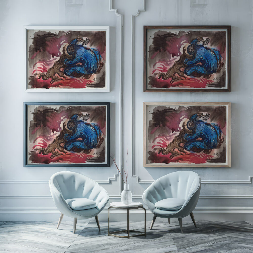 Holzfaller 1913 Wilhelm Morgner framed posters mockup