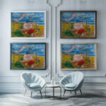 Hommage a Bach 1946 Raoul Dufy framed posters mockup