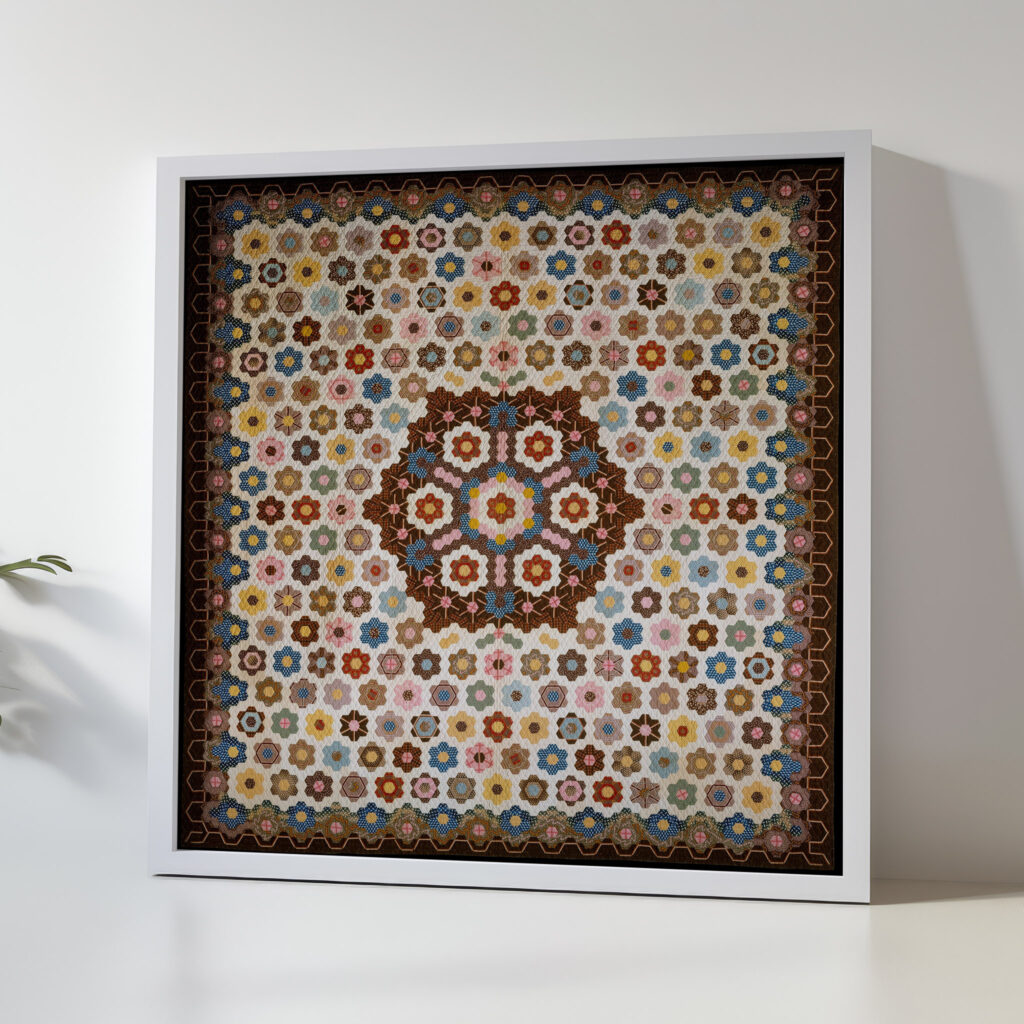 Honeycomb Quilt ca. 1830 Elizabeth Van Horne Clarkson 5 mockup