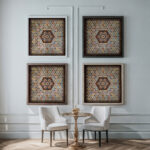 Honeycomb Quilt ca. 1830 Elizabeth Van Horne Clarkson framed posters mockup