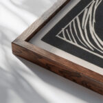 Hoofd van een vrouw 1888 Henri Jonas close up dark wood mockup