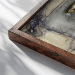 Horseman 1889 Auguste Rodin close up dark wood mockup