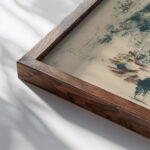 Horska krajina s vidiencankou 1930 Zolo Palugyay close up dark wood mockup