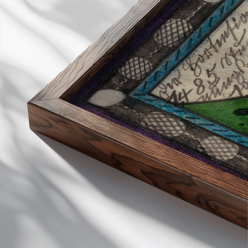 Hortensia und GrosKeiser Tritten von SeelenWald im HortensiaZorn 1917 Adolf Wolfli close up dark wood mockup