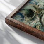 Hortensien und Tulpen 1925 Paul Kleinschmidt close up dark wood mockup