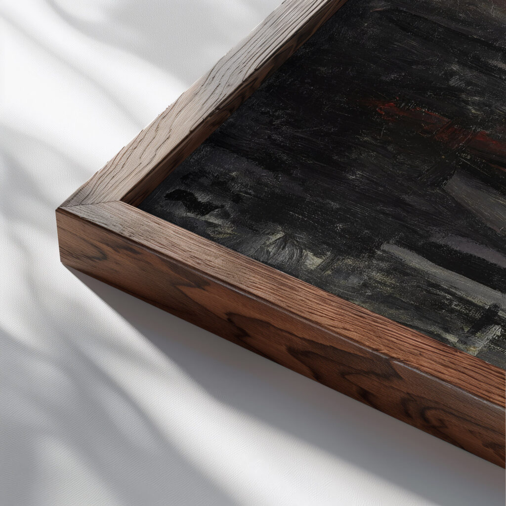 Hotel de Ville Palais de Justice 1927 Joaquin Torres Garcia close up dark wood mockup