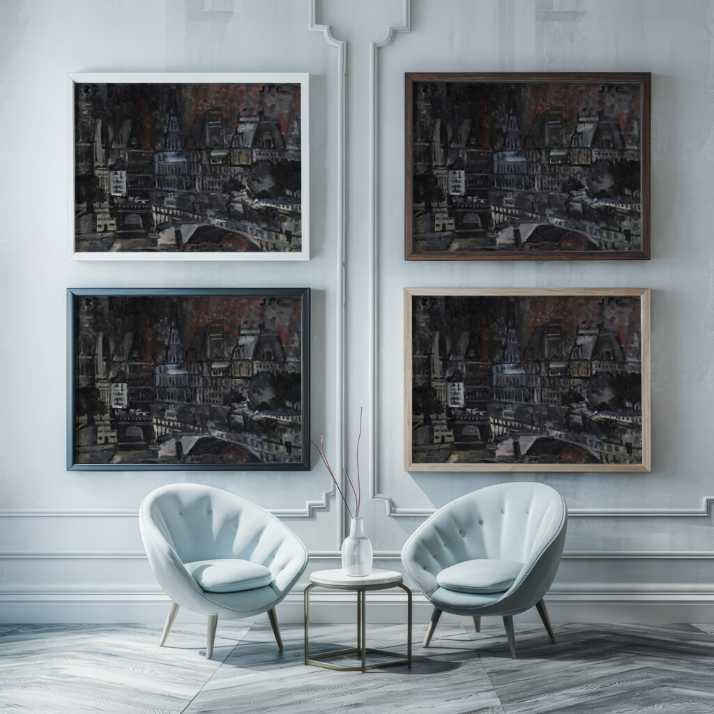 Hotel de Ville Palais de Justice 1927 Joaquin Torres Garcia framed posters mockup