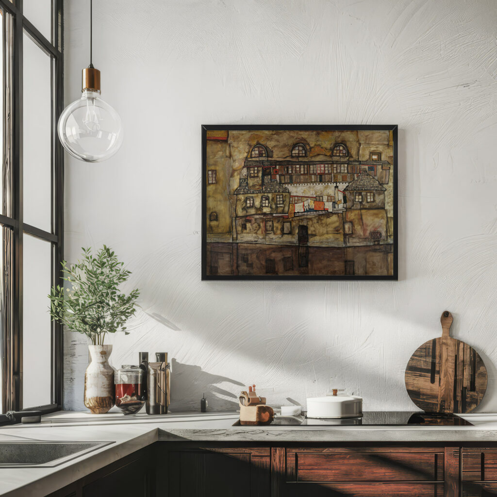 House Wall on the River 1915 Egon Schiele 6 mockup