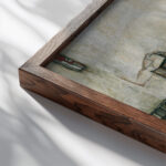 House wall window 1914 Egon Schiele close up dark wood mockup