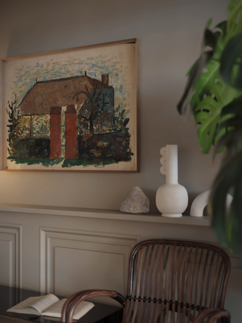 House with a red gate 1931 Tadeusz Makowski video mockup