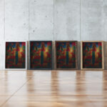 Houses tower and mountains 1919 20 Carl Grossberg framed posters mockup Houses tower and mountains 1919 20 Carl Grossberg framed posters mockup