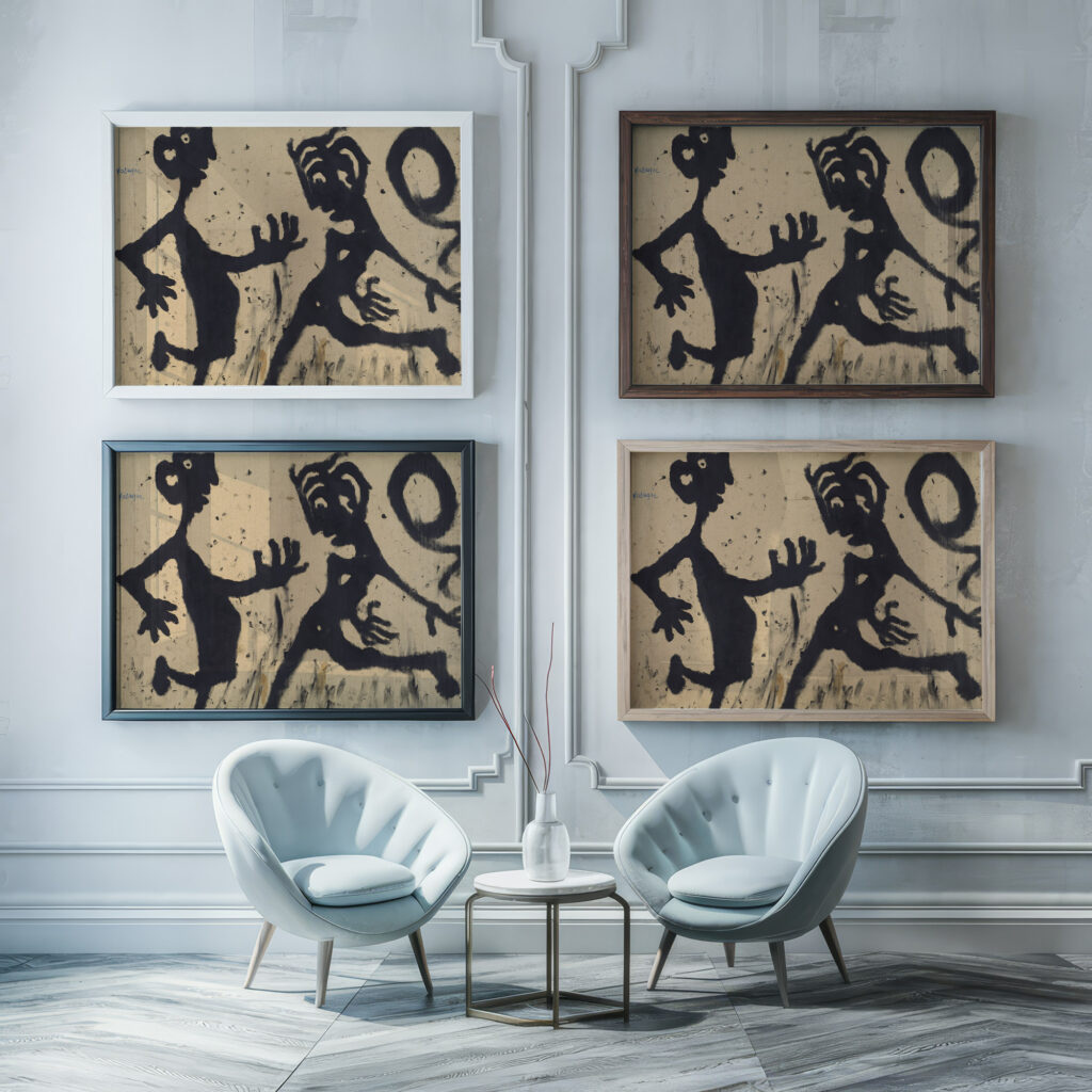 Hovering 1937 42 Louis Soutter framed posters mockup