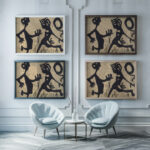 Hovering 1937 42 Louis Soutter framed posters mockup