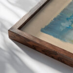 Hunters in a Landscape 1940–1944 Arnold Peter Weisz Kubincan close up dark wood mockup