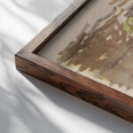 Hunting Motif 1940–1944 Arnold Peter Weisz Kubincan close up dark wood mockup