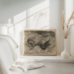 Hunting scene Hare and dog 1930 1939 Arnold Peter Weisz Kubincan 4 mockup