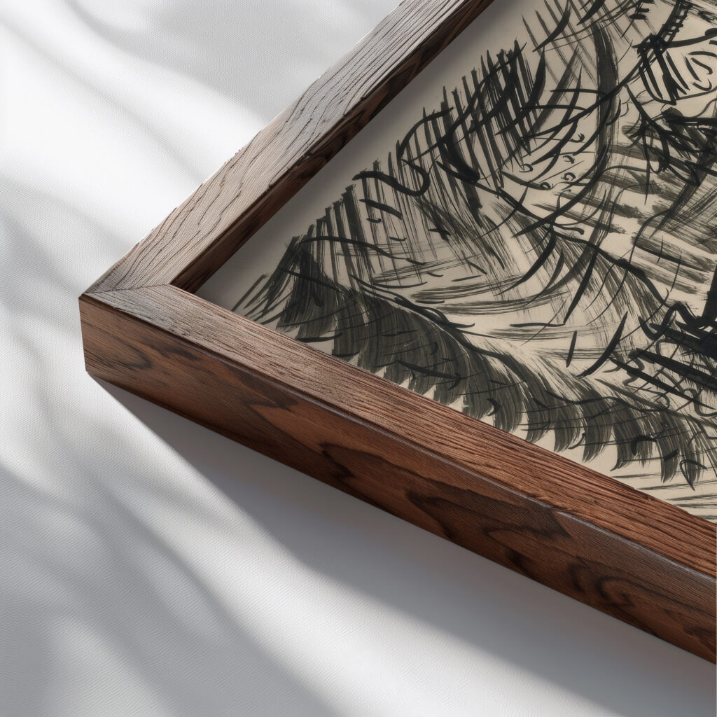 Huntsmen with Hunted Fox 1940–1944 Arnold Peter Weisz Kubincan close up dark wood mockup