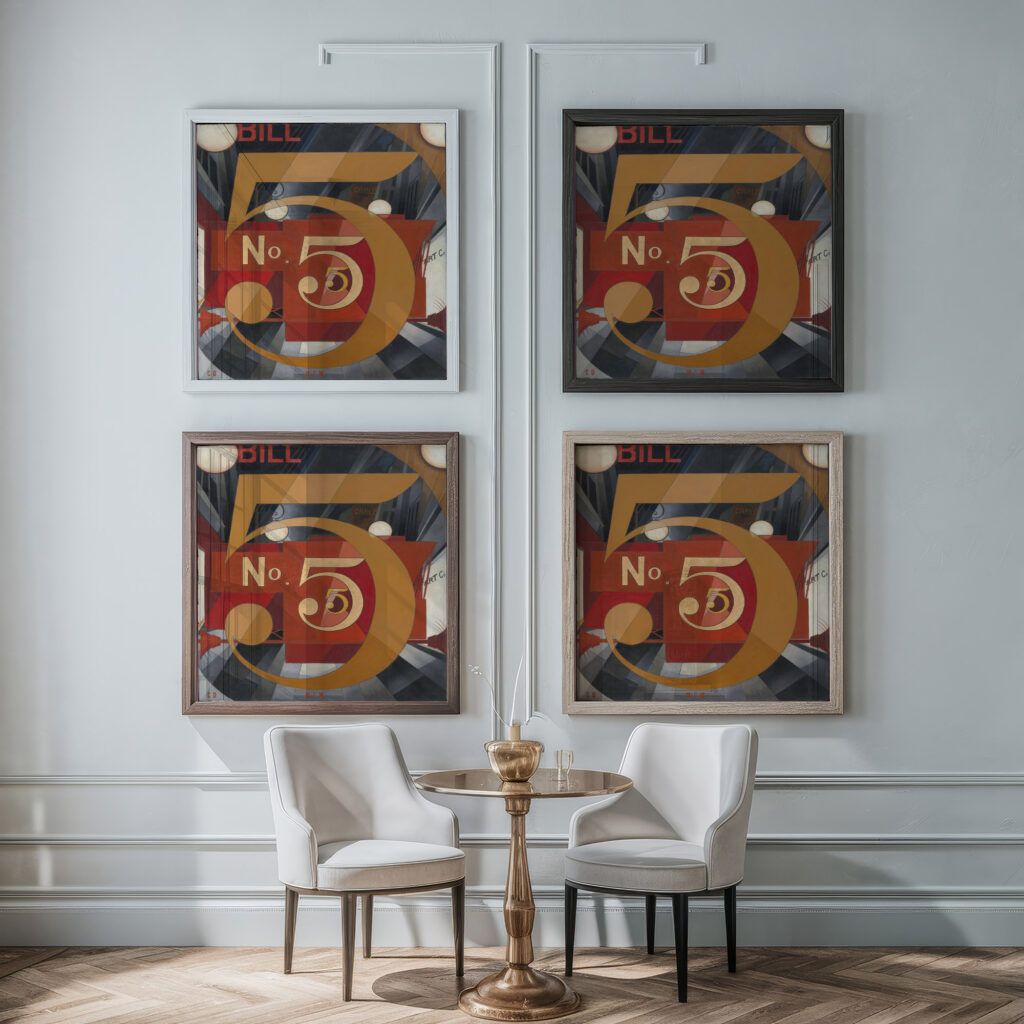 I Saw the Figure 5 in Gold 1928 Charles Demuth framed posters mockup