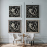 Illustration Typhoon 1914 1915 Edward Wadsworth framed posters mockup