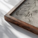 Illustration zur Landsturmerin Courage Paul Kleinschmidt close up dark wood mockup
