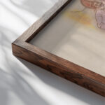 Ilustracie k legende o sv. Dorote I. 1940–1944 Jan Novak close up dark wood mockup