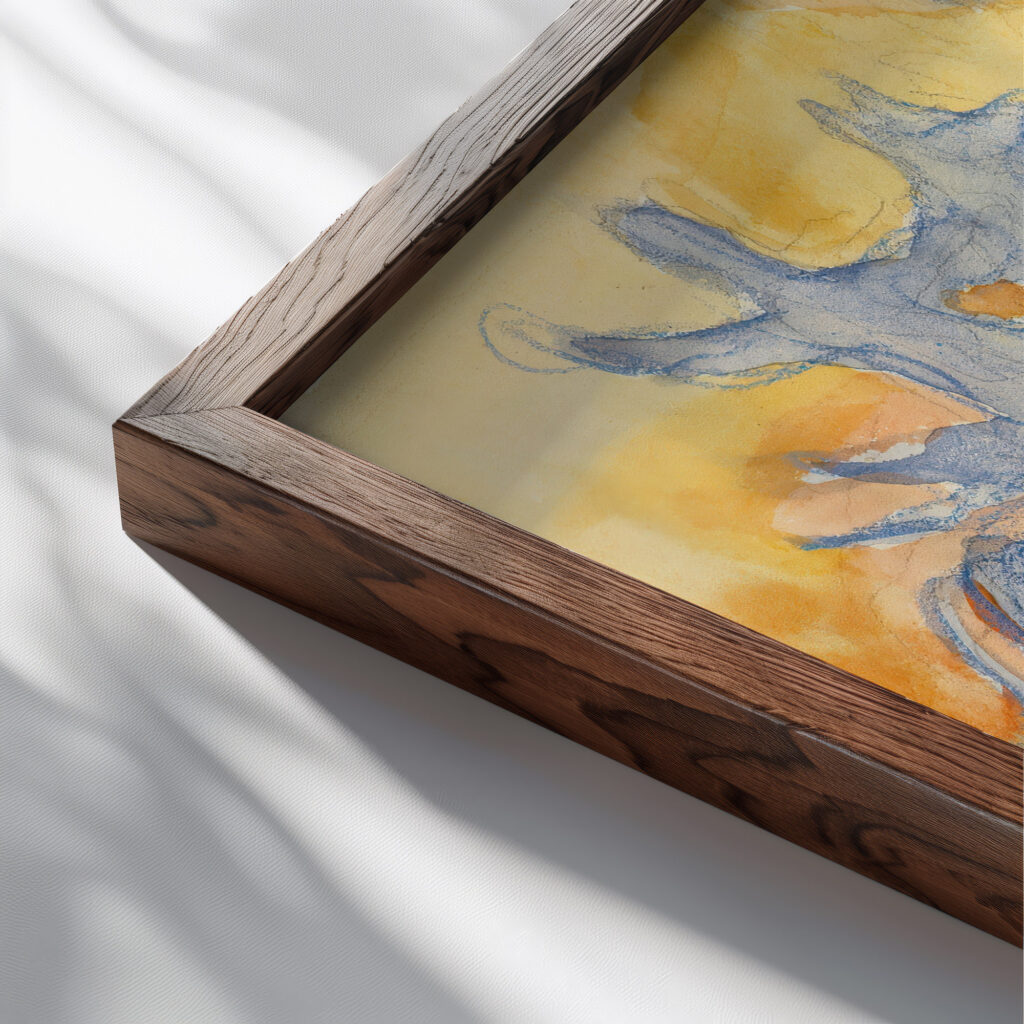 Impivaara from Far 1907 Akseli Gallen Kallela close up dark wood mockup