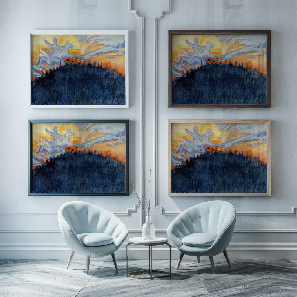 Impivaara from Far 1907 Akseli Gallen Kallela framed posters mockup