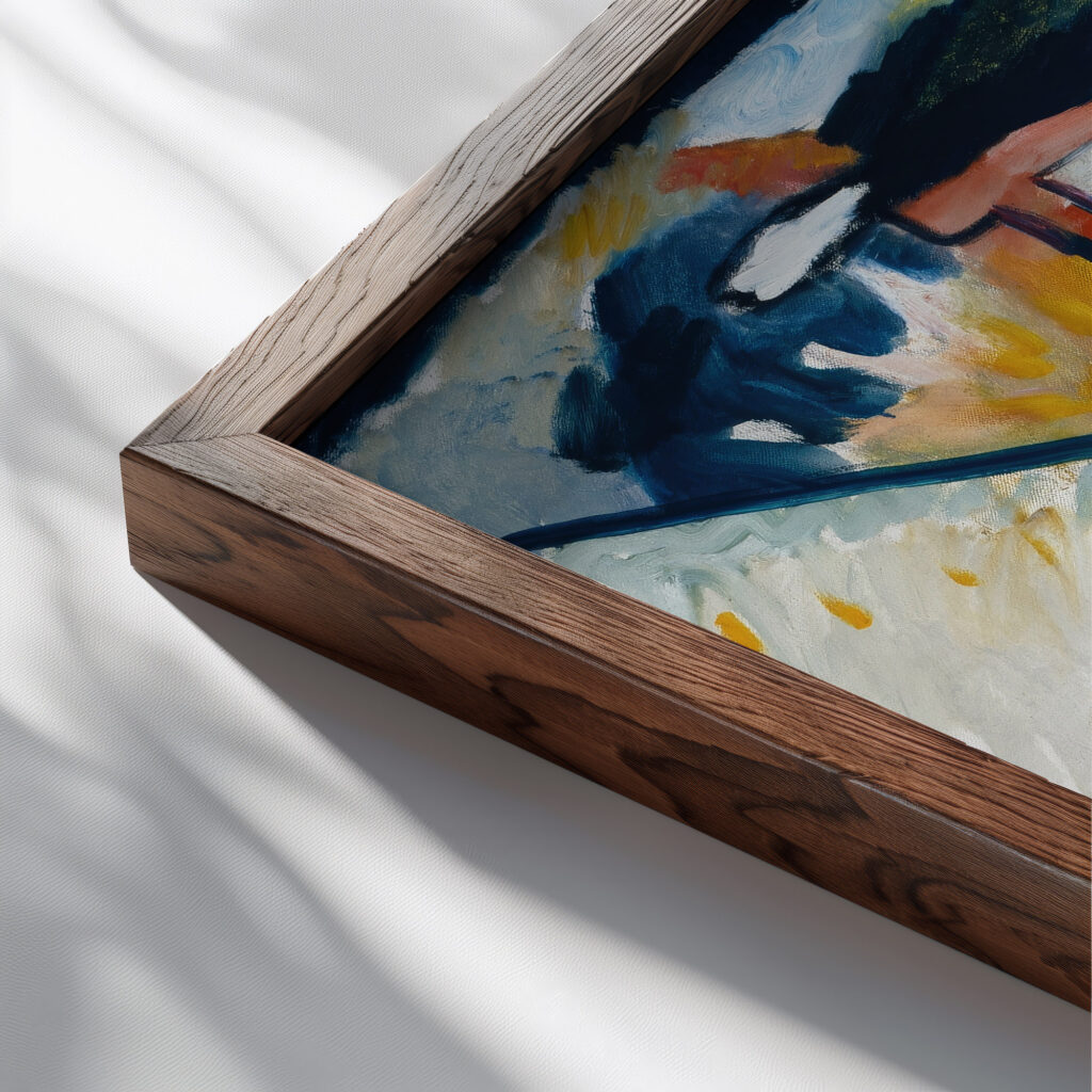 Impression IV Gendarme 1911 Wassily Kandinsky close up dark wood mockup