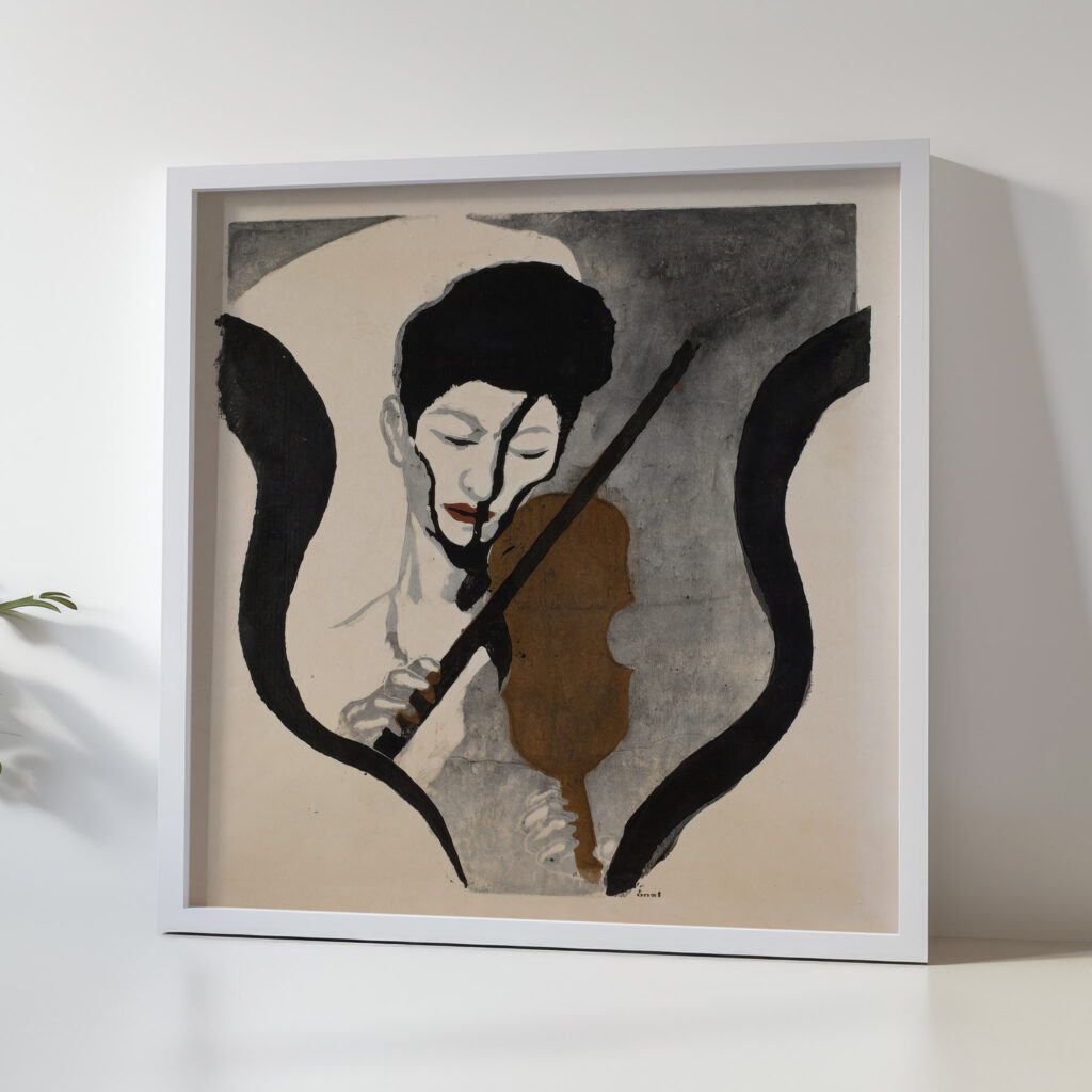 Impression of a Violinist Portrait of Suwa Nejiko 1947 Onchi Koshiro 5 mockup