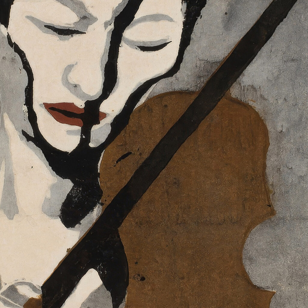 Impression of a Violinist Portrait of Suwa Nejiko 1947 Onchi Koshiro 8 mockup