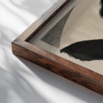 Impression of a Violinist Portrait of Suwa Nejiko 1947 Onchi Koshiro close up dark wood mockup