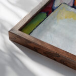 Improvisation 6 African 1909 Wassily Kandinsky close up dark wood mockup
