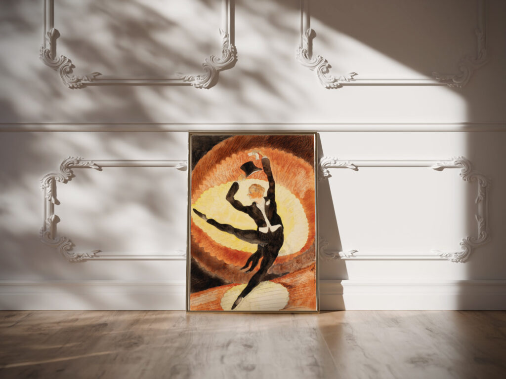 In Vaudeville Acrobatic Male Dancer with Top Hat 1920 Charles Demuth video mockup