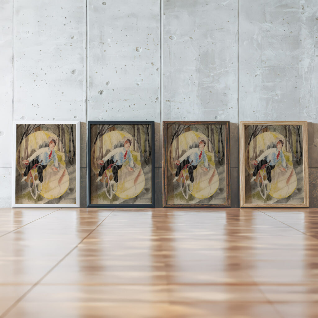 In Vaudeville the Bicycle Rider 1919 Charles Demuth framed posters mockup