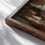 In a bar 1931 Tadeusz Makowski close up dark wood mockup